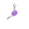 purple Tennis Racket Clip On Charm- Zipper Pull