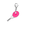 hot pink Tennis Racket Clip On Charm- Zipper Pull