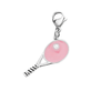 light pink Tennis Racket Clip On Charm- Zipper Pull