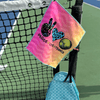 Peace Love Tennis Towel- Microfiber & Cotton Athletic Towels with Carabiner Clip