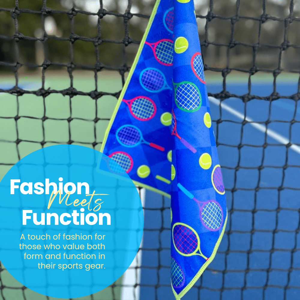 Tennis Towel- Microfiber & Cotton Athletic Towels with Carabiner Clip