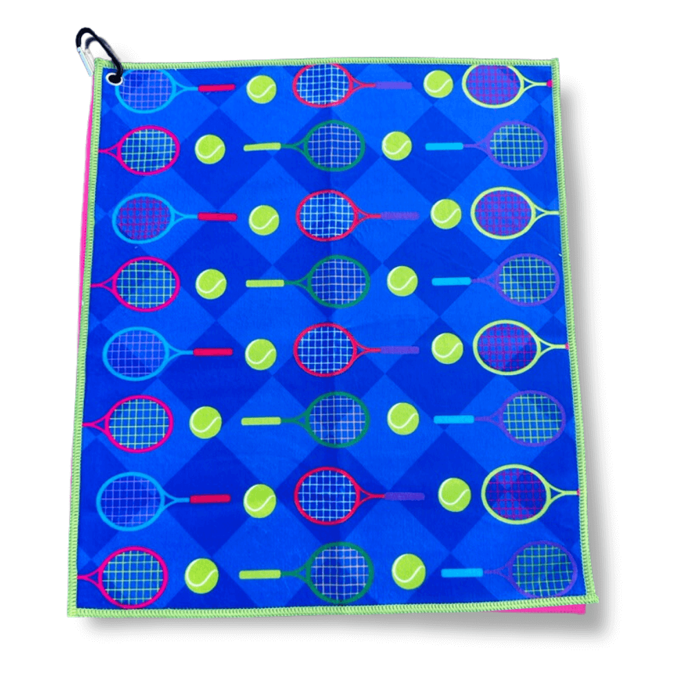 Tennis Towel- Microfiber & Cotton Athletic Towels with Carabiner Clip