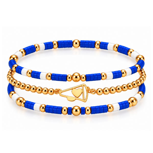 Cheer Megaphone Bracelet Stack