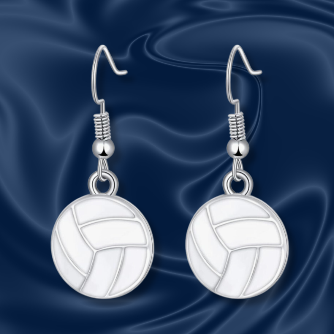 White Volleyball Earrings