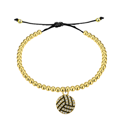Volleyball Beaded Slider Bracelet
