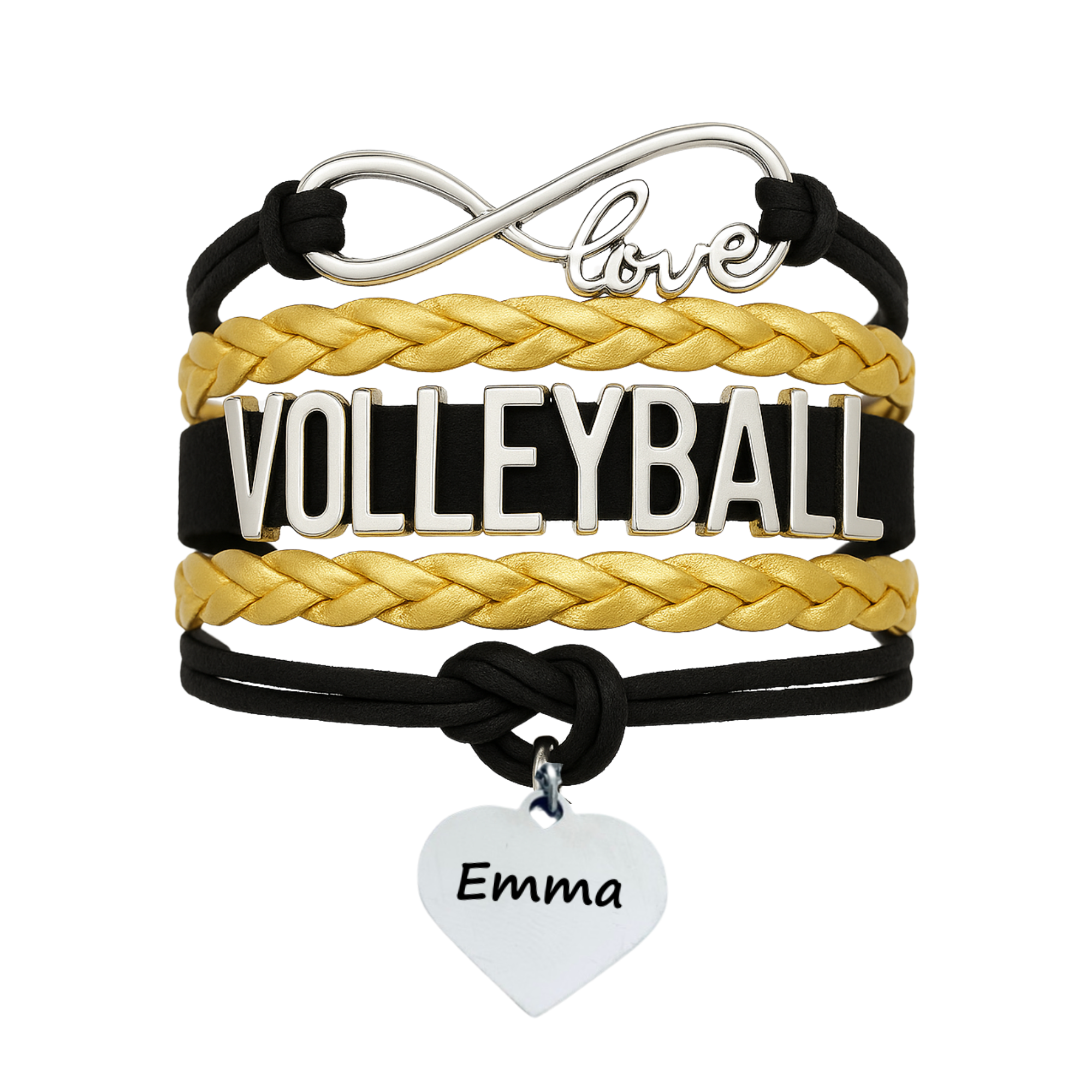 Girls Engraved Volleyball Bracelet-15 Team Colors