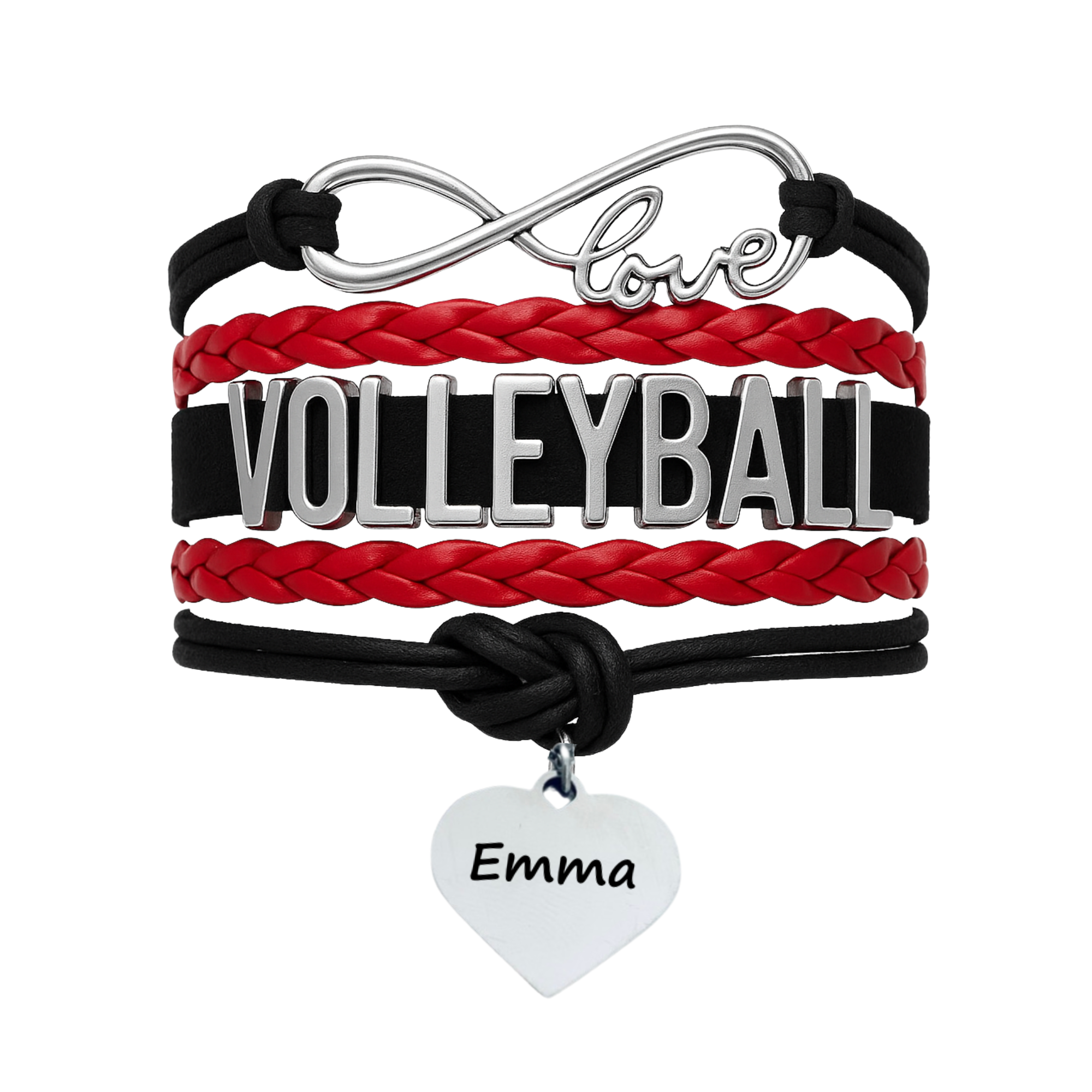 Girls Engraved Volleyball Bracelet-15 Team Colors