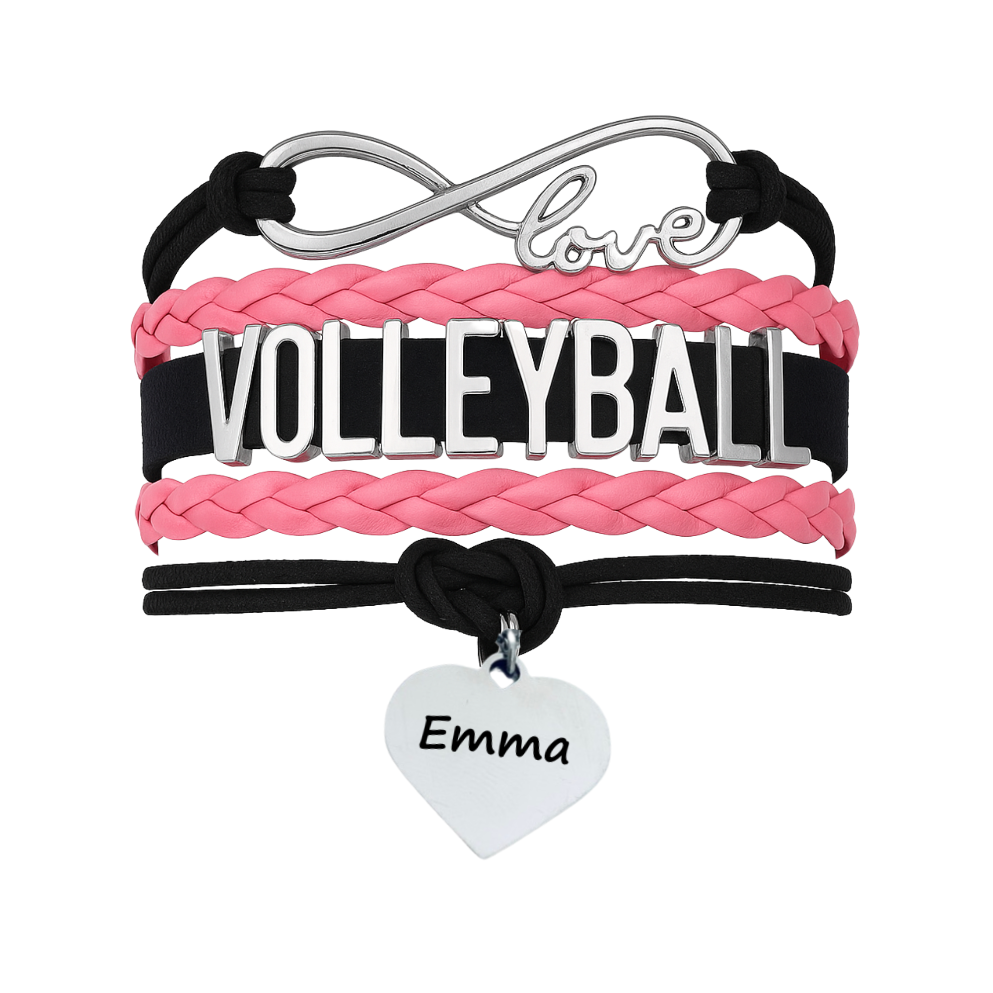 Girls Engraved Volleyball Bracelet-15 Team Colors
