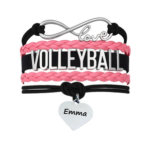 Girls Engraved Volleyball Bracelet-15 Team Colors