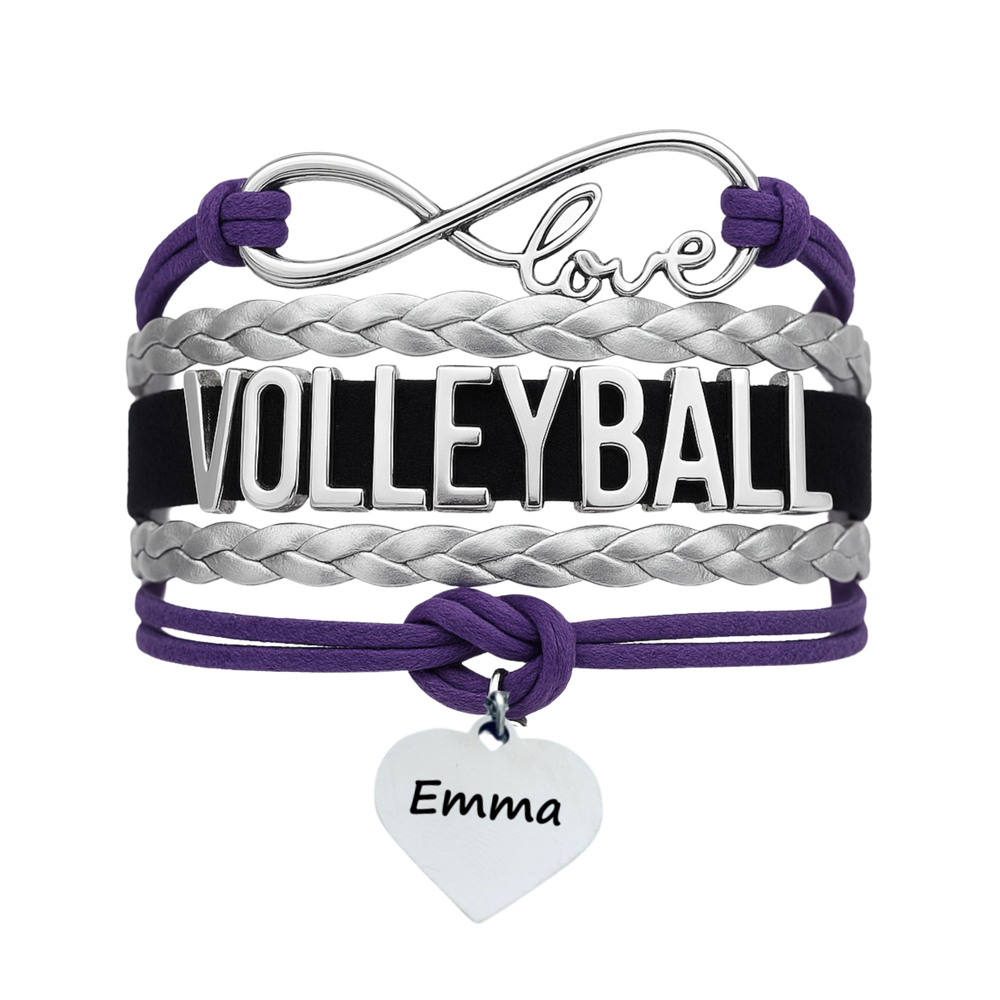 Girls Engraved Volleyball Bracelet-15 Team Colors