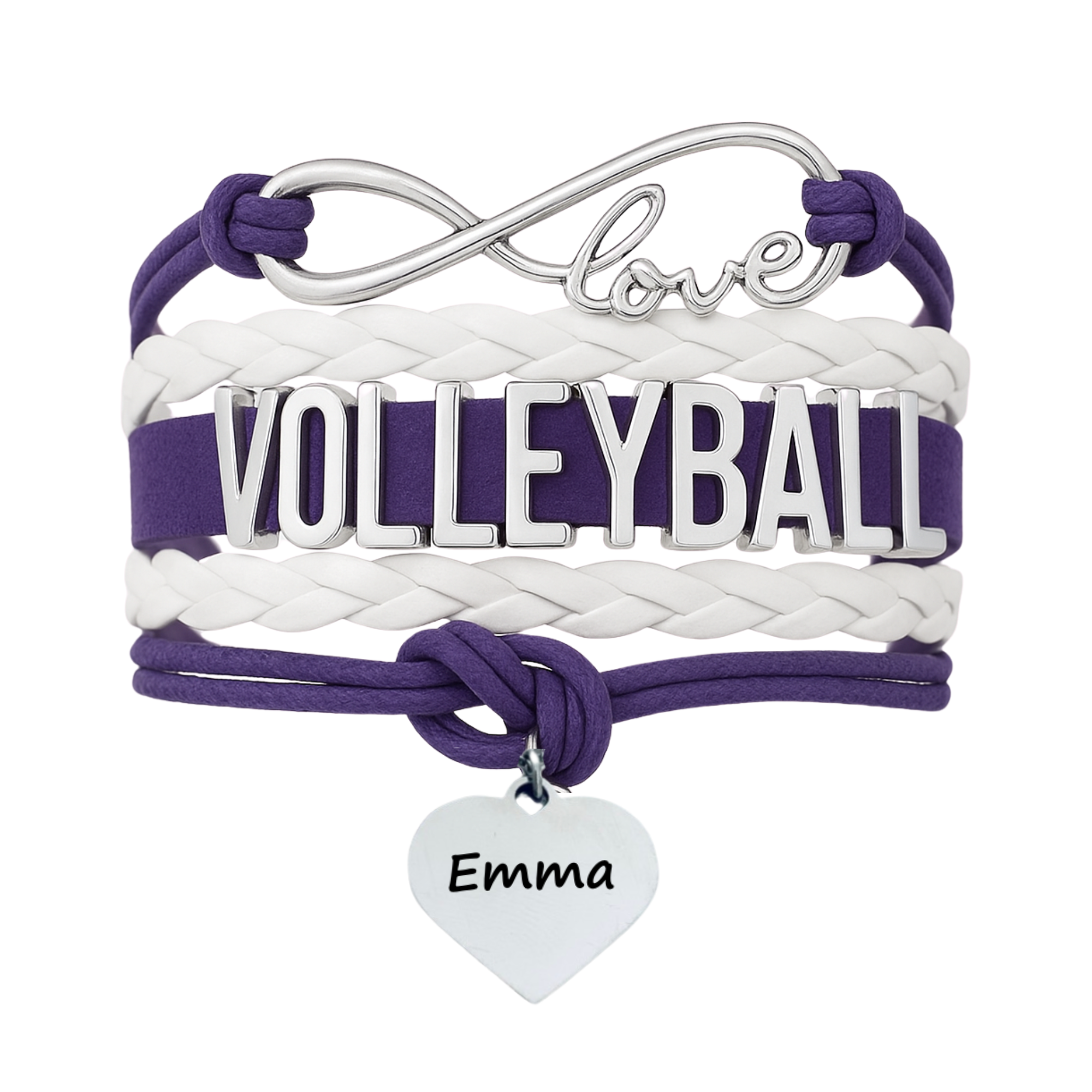 Girls Engraved Volleyball Bracelet-15 Team Colors