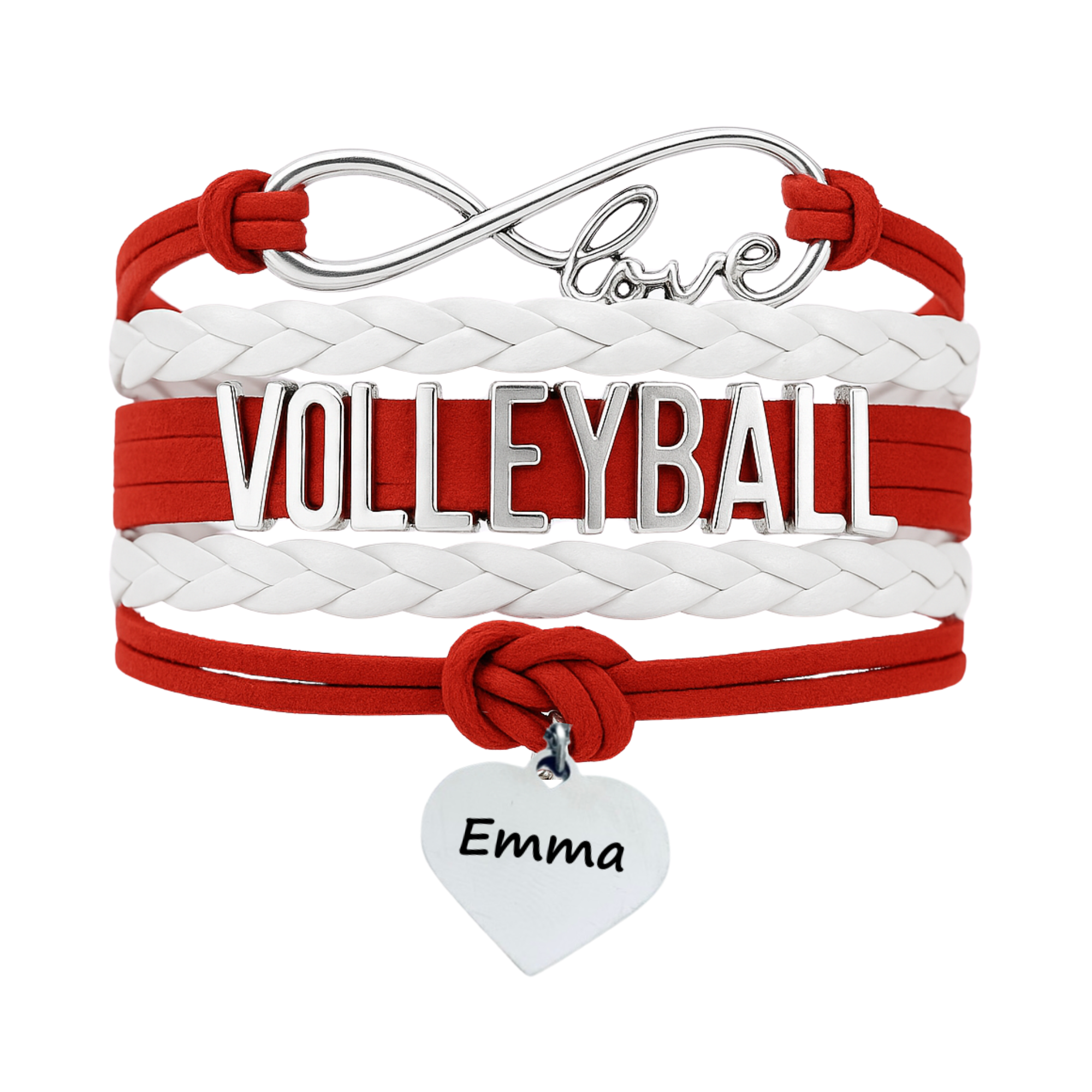 Girls Engraved Volleyball Bracelet-15 Team Colors