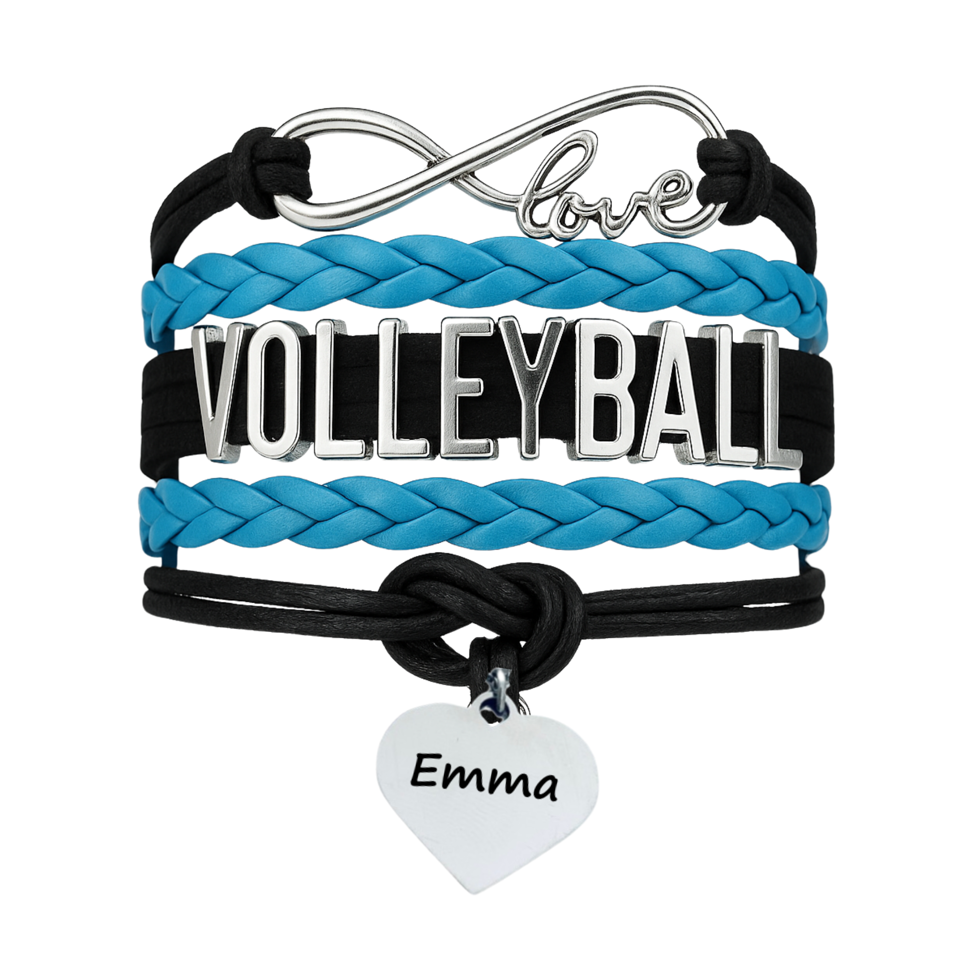 Girls Engraved Volleyball Bracelet-15 Team Colors