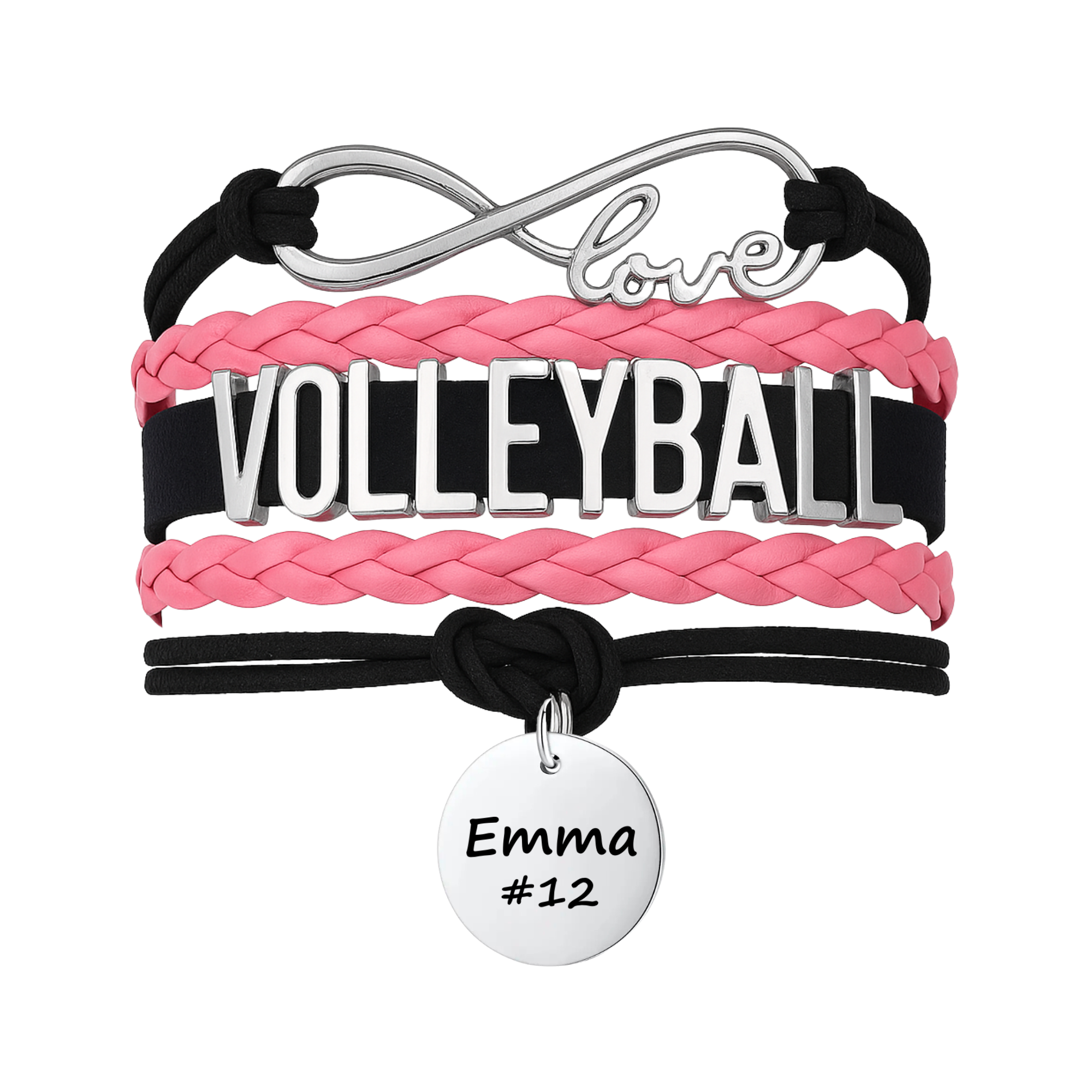 Girls Engraved Volleyball Bracelet-15 Team Colors