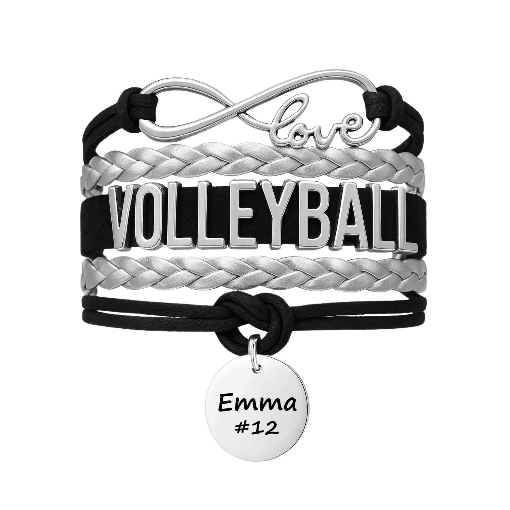 Girls Engraved Volleyball Bracelet-15 Team Colors