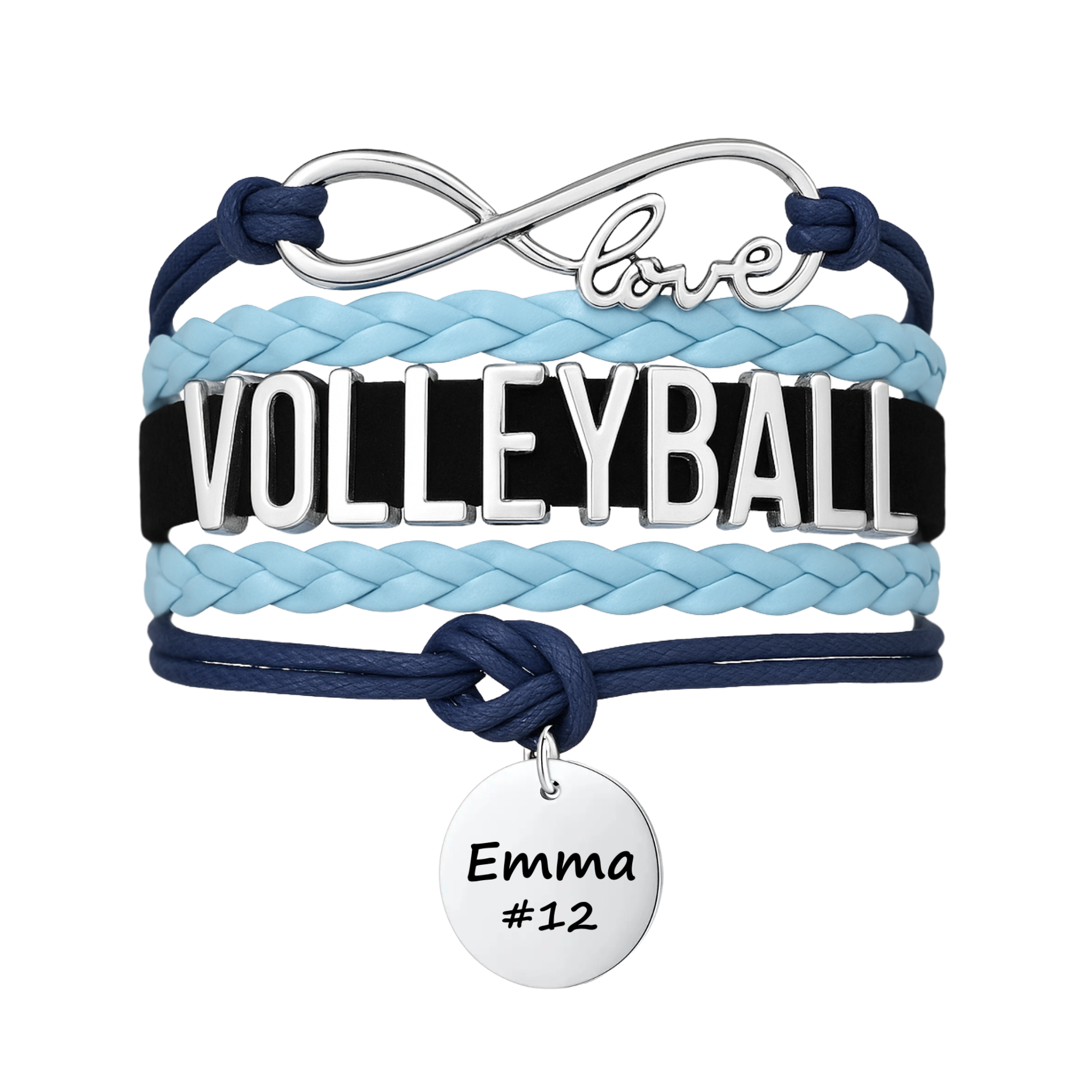 Girls Engraved Volleyball Bracelet-15 Team Colors