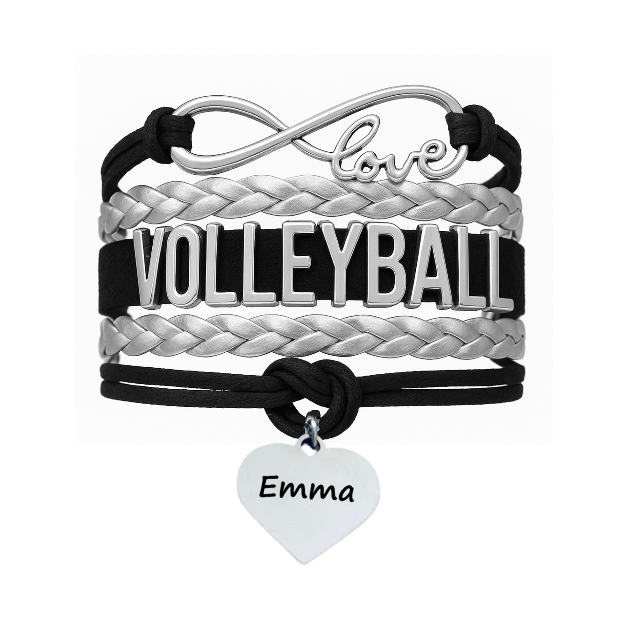 Girls Engraved Volleyball Bracelet-15 Team Colors