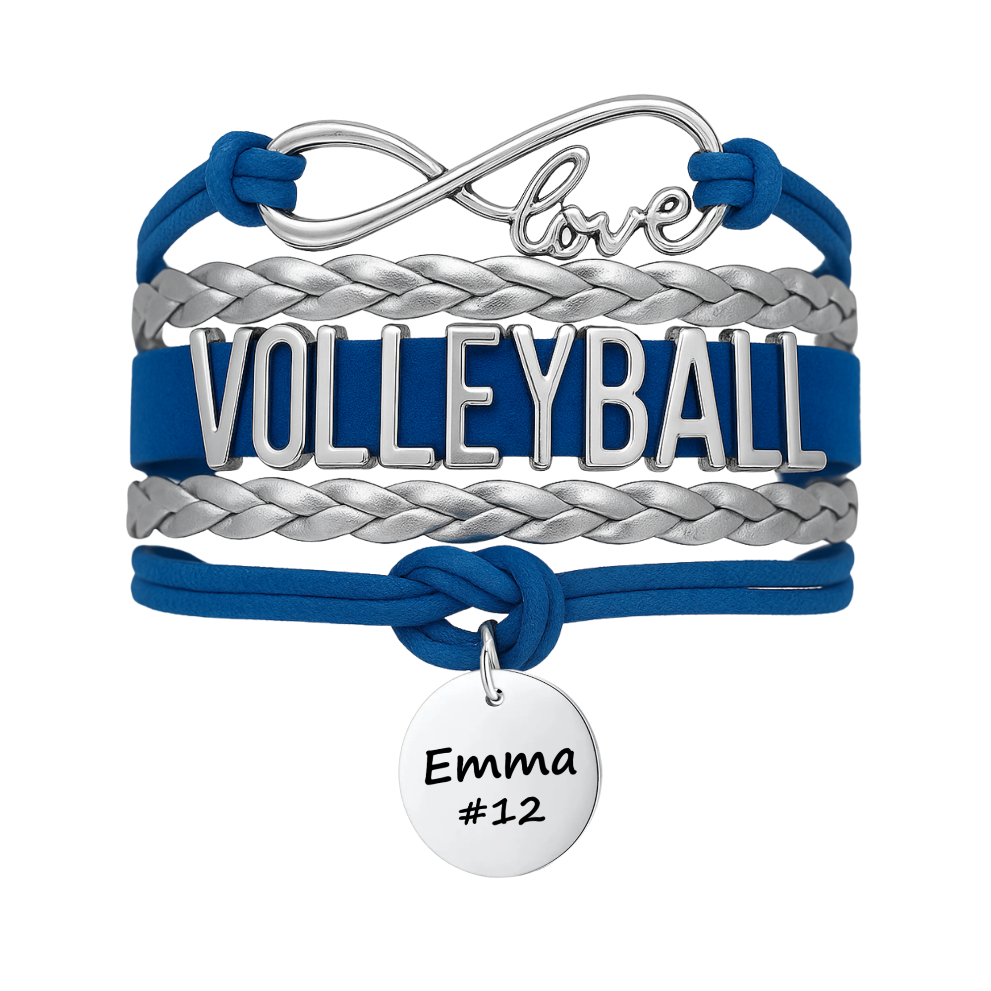 Girls Engraved Volleyball Bracelet-15 Team Colors
