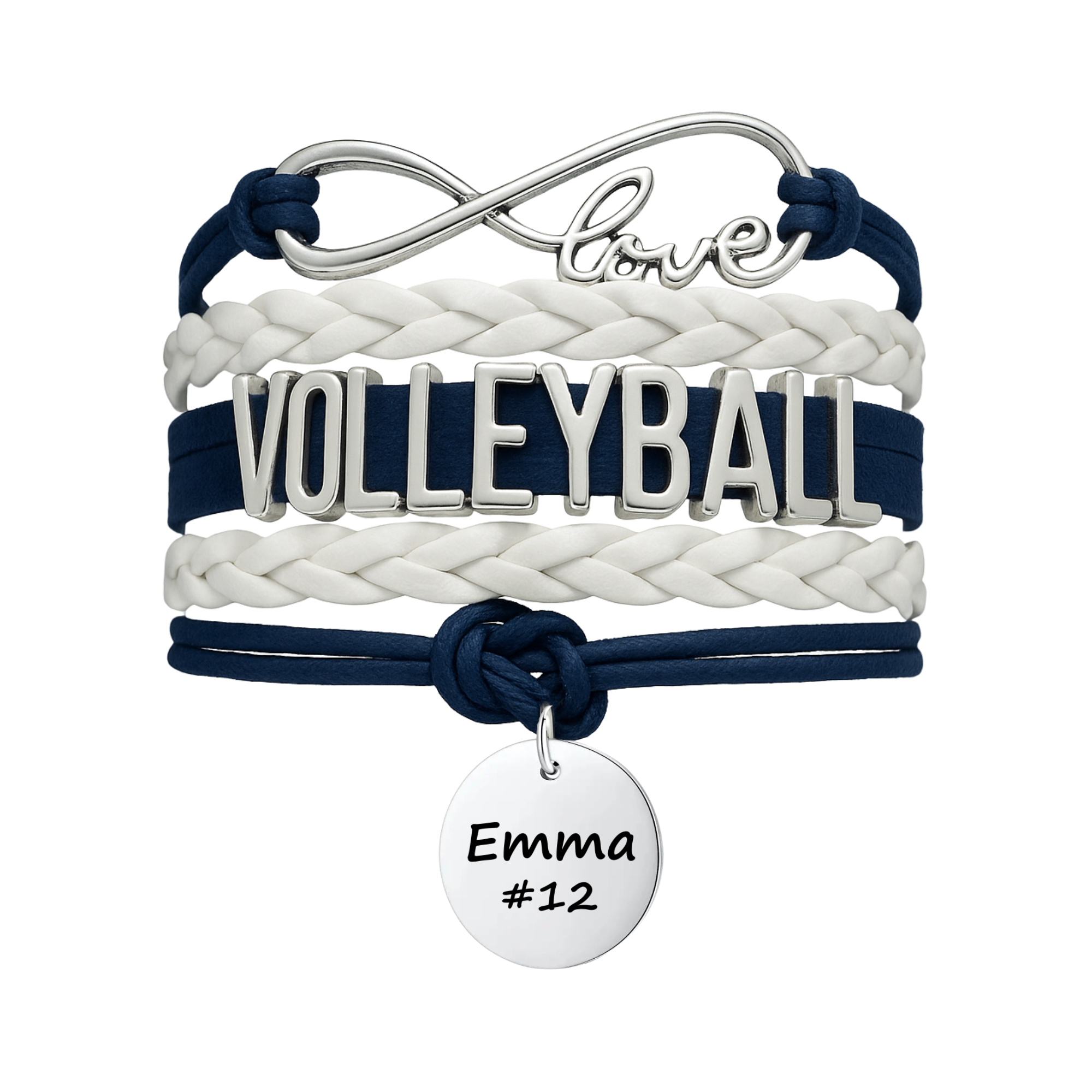 Girls Engraved Volleyball Bracelet-15 Team Colors