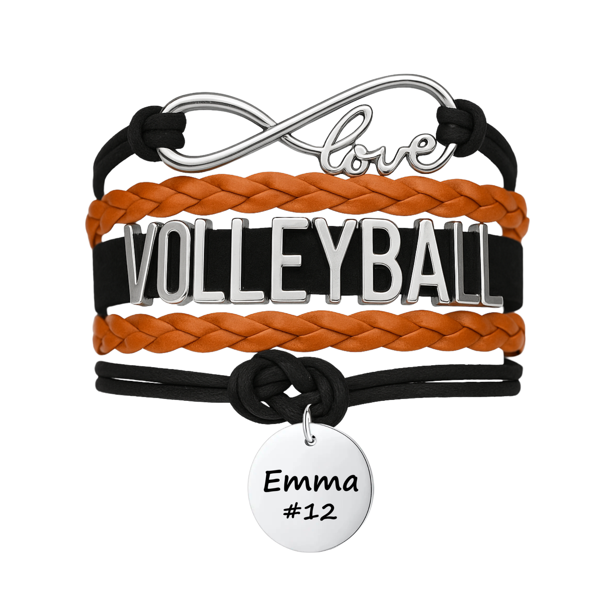 Girls Engraved Volleyball Bracelet-15 Team Colors