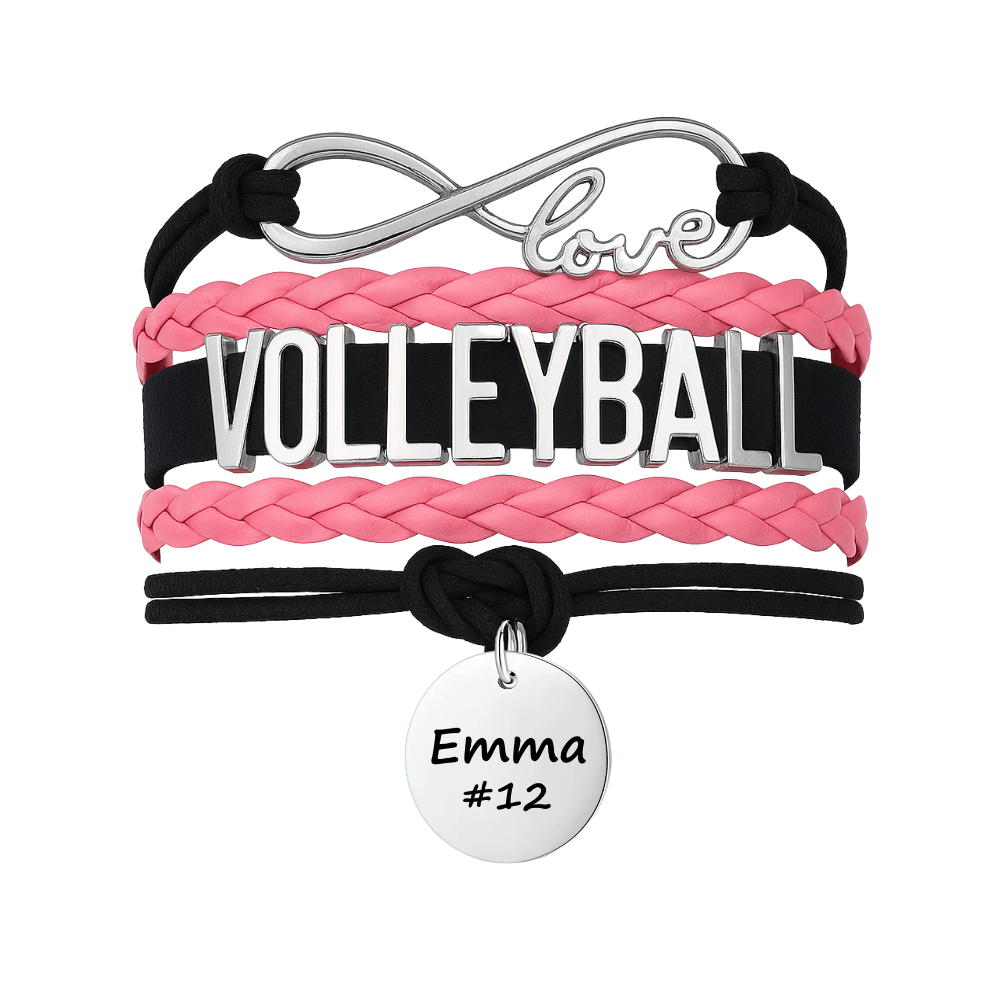 Girls Engraved Volleyball Bracelet-15 Team Colors