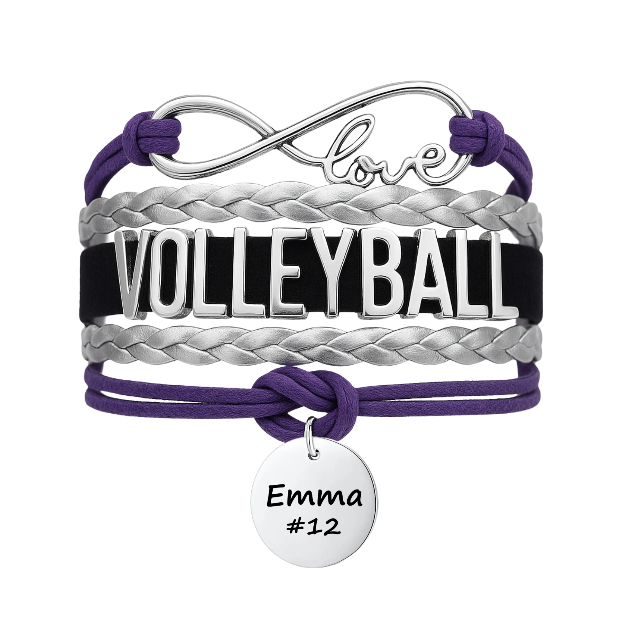 Girls Engraved Volleyball Bracelet-15 Team Colors
