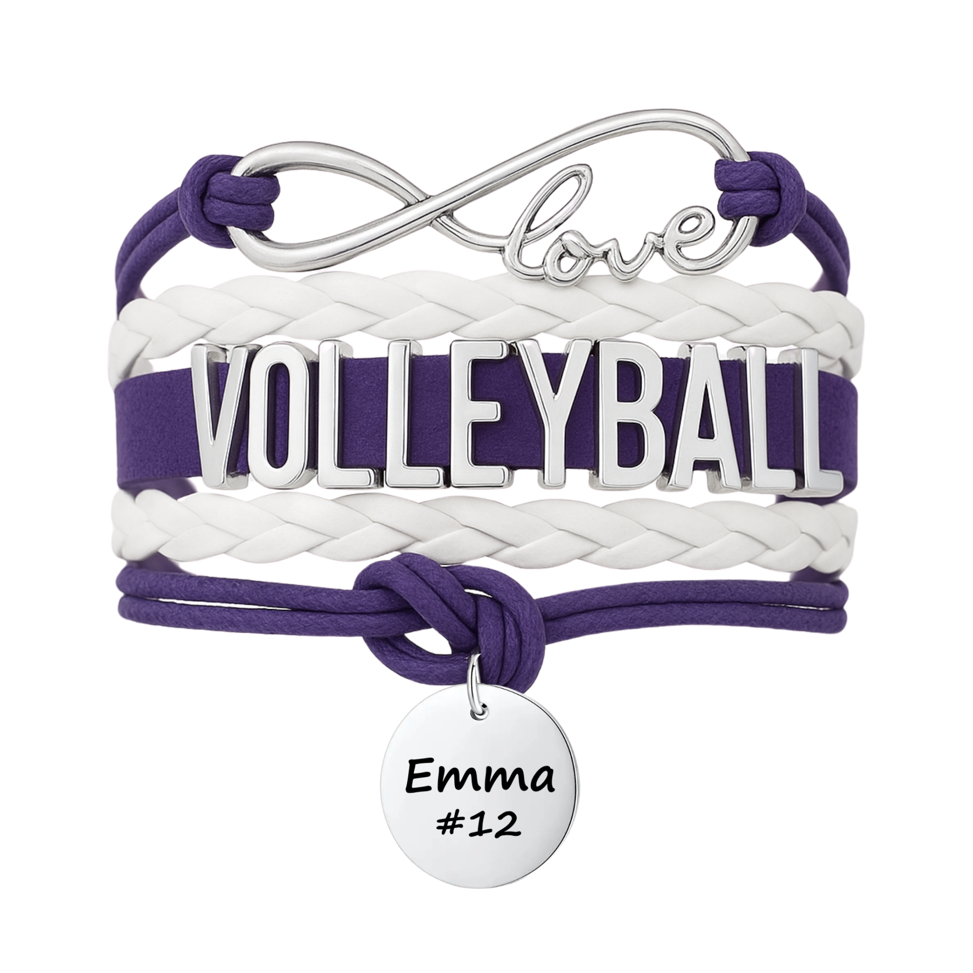 Girls Engraved Volleyball Bracelet-15 Team Colors
