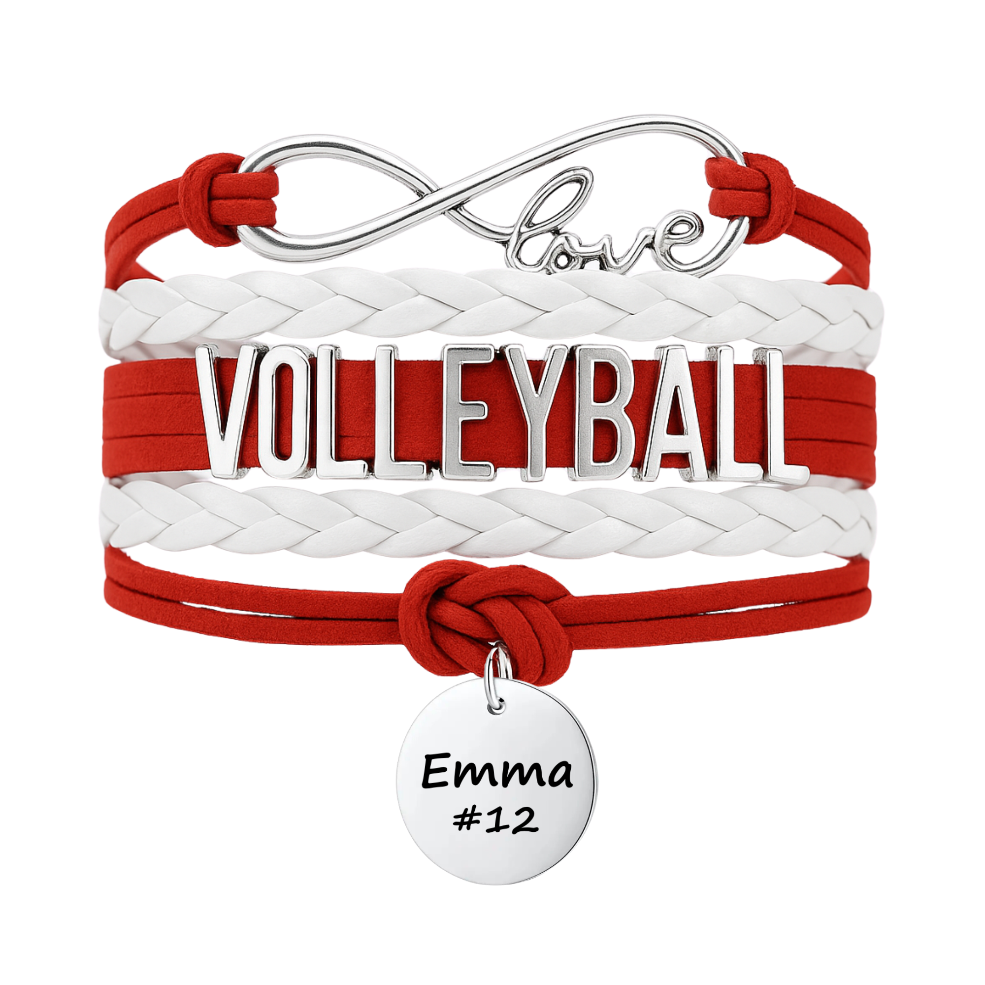 Girls Engraved Volleyball Bracelet-15 Team Colors