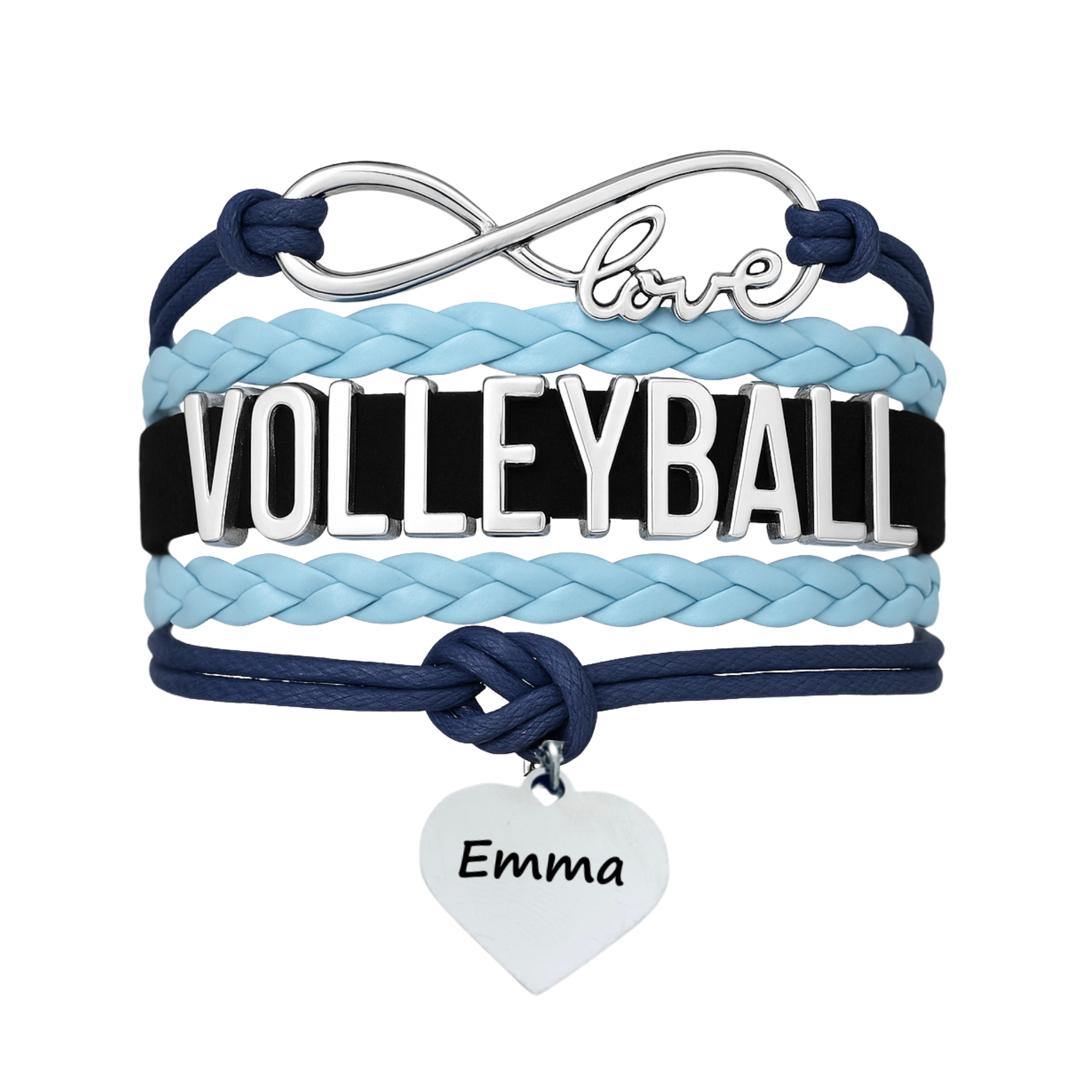 Girls Engraved Volleyball Bracelet-15 Team Colors