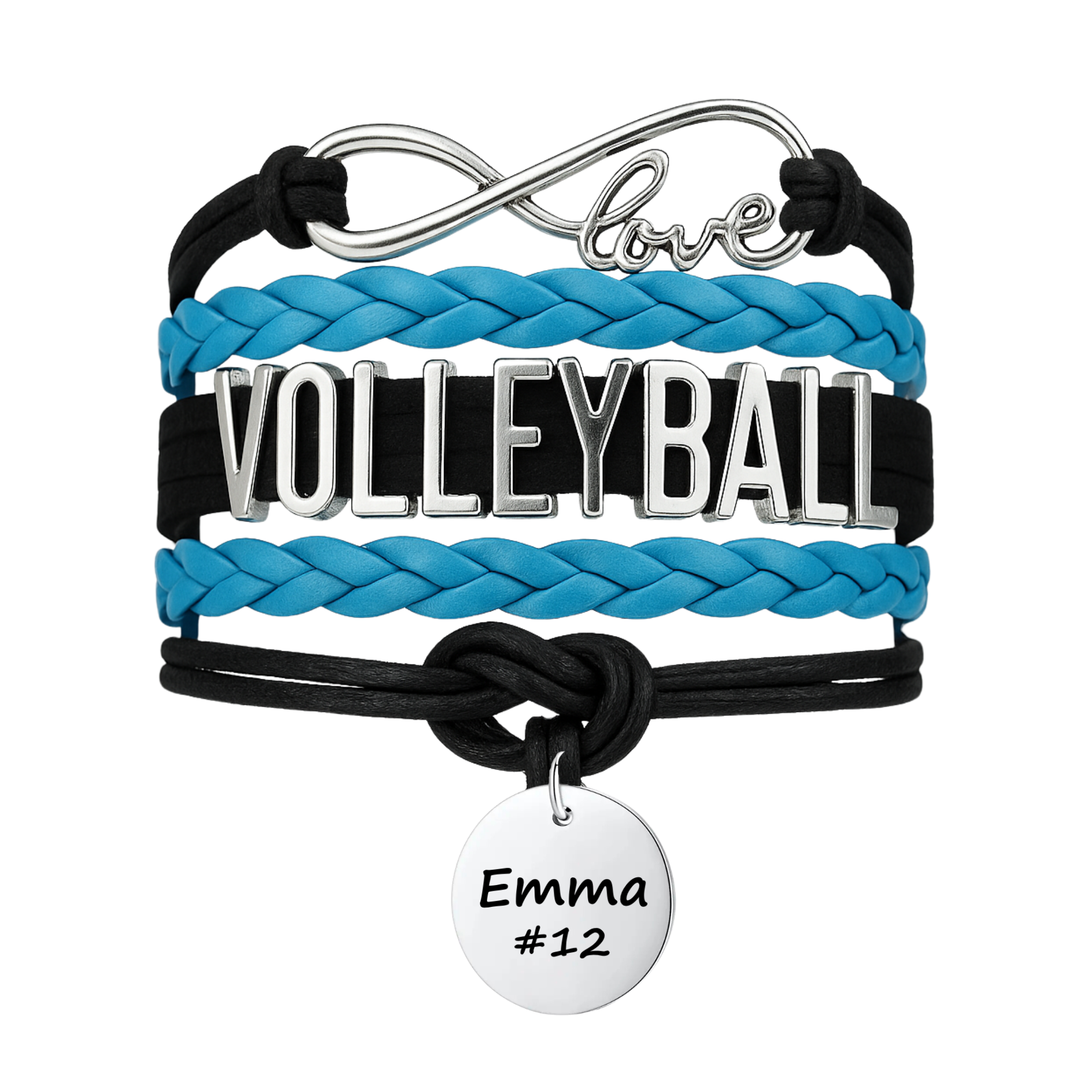 Girls Engraved Volleyball Bracelet-15 Team Colors