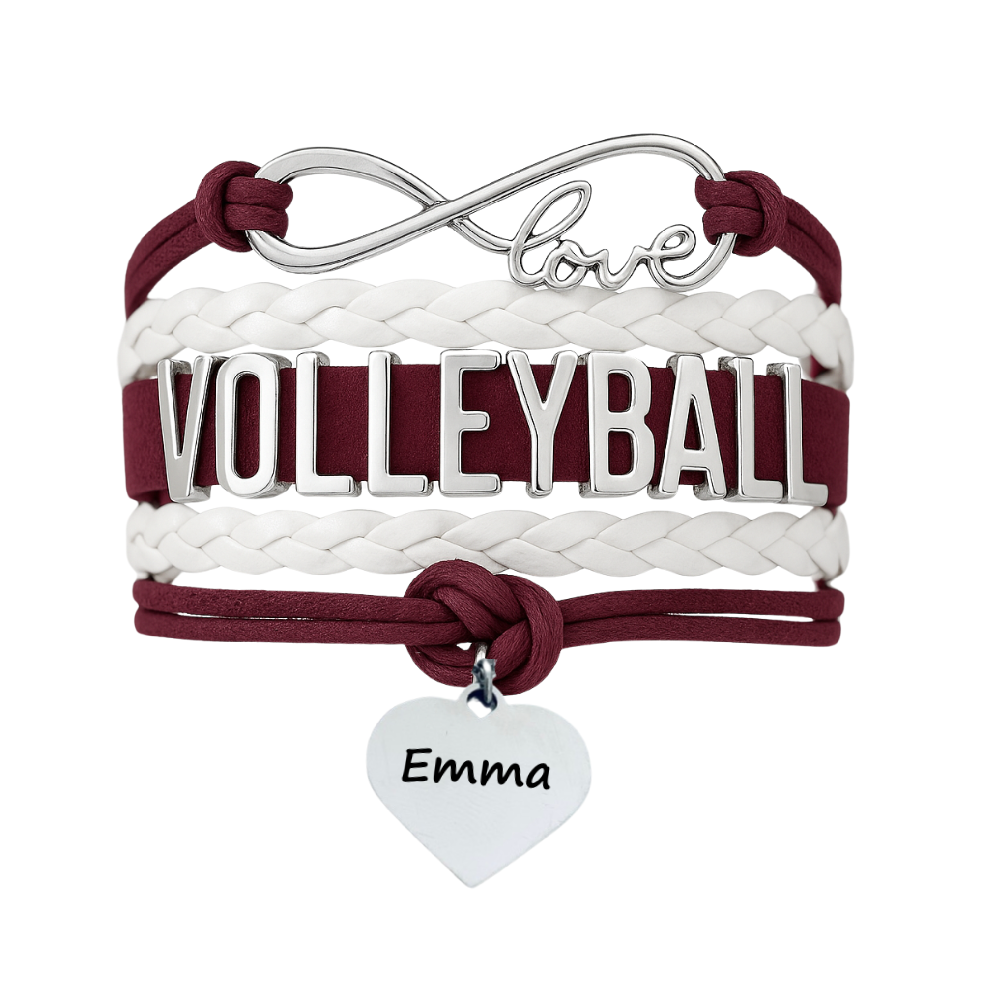 Girls Engraved Volleyball Bracelet-15 Team Colors