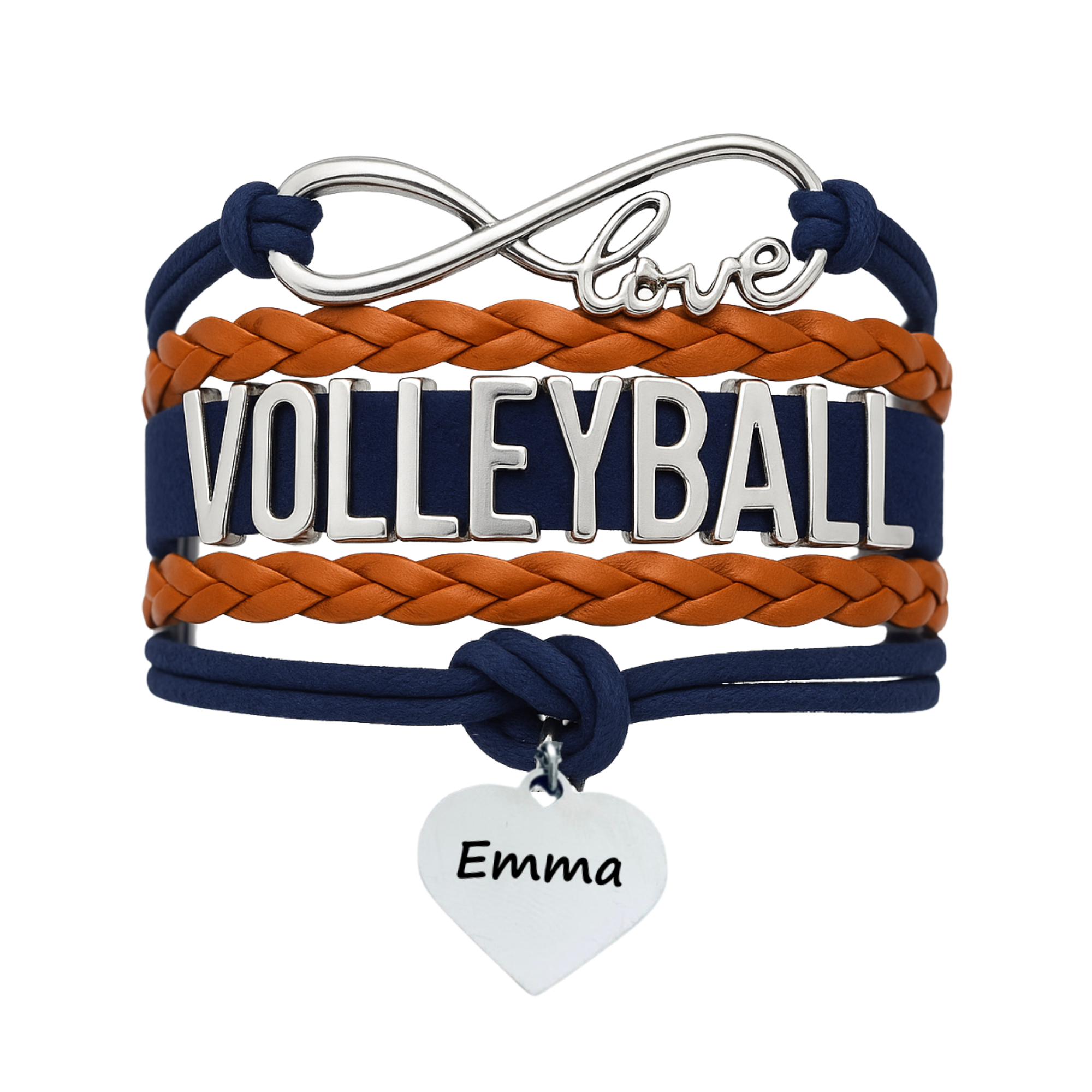 Girls Engraved Volleyball Bracelet-15 Team Colors