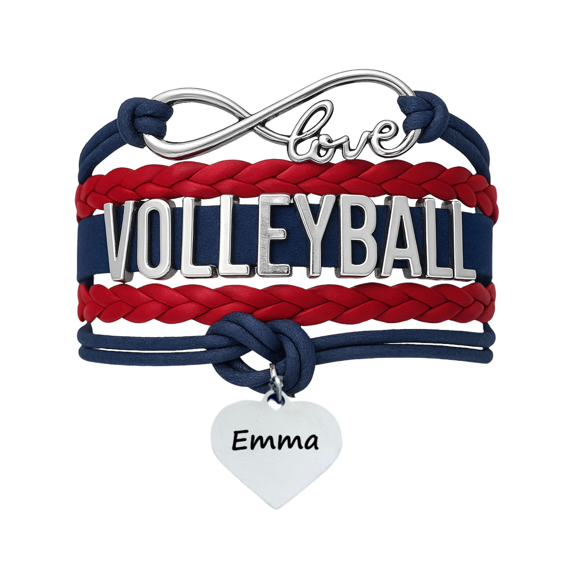 Girls Engraved Volleyball Bracelet-15 Team Colors