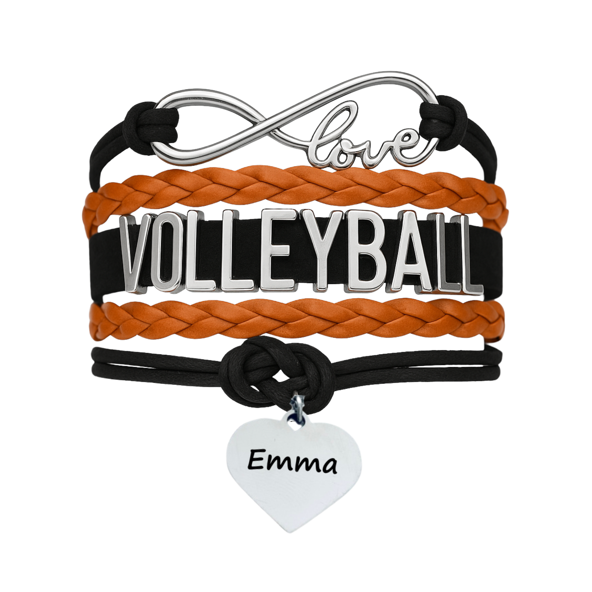 Girls Engraved Volleyball Bracelet-15 Team Colors