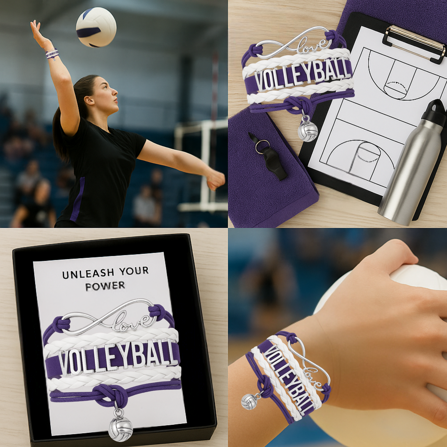 Volleyball Love Bracelet - Pick Your Team Colors