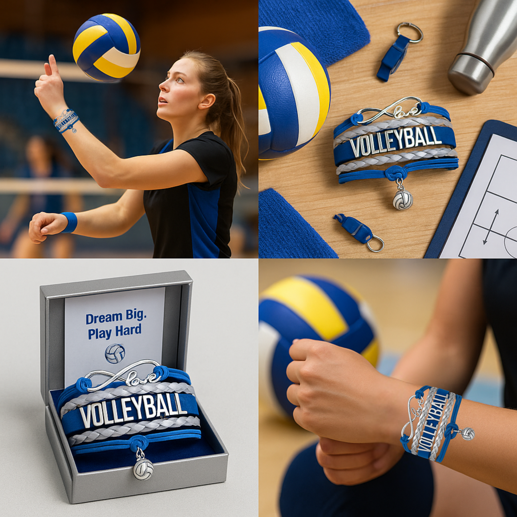 Girls Volleyball Bracelet-15 Team Colors