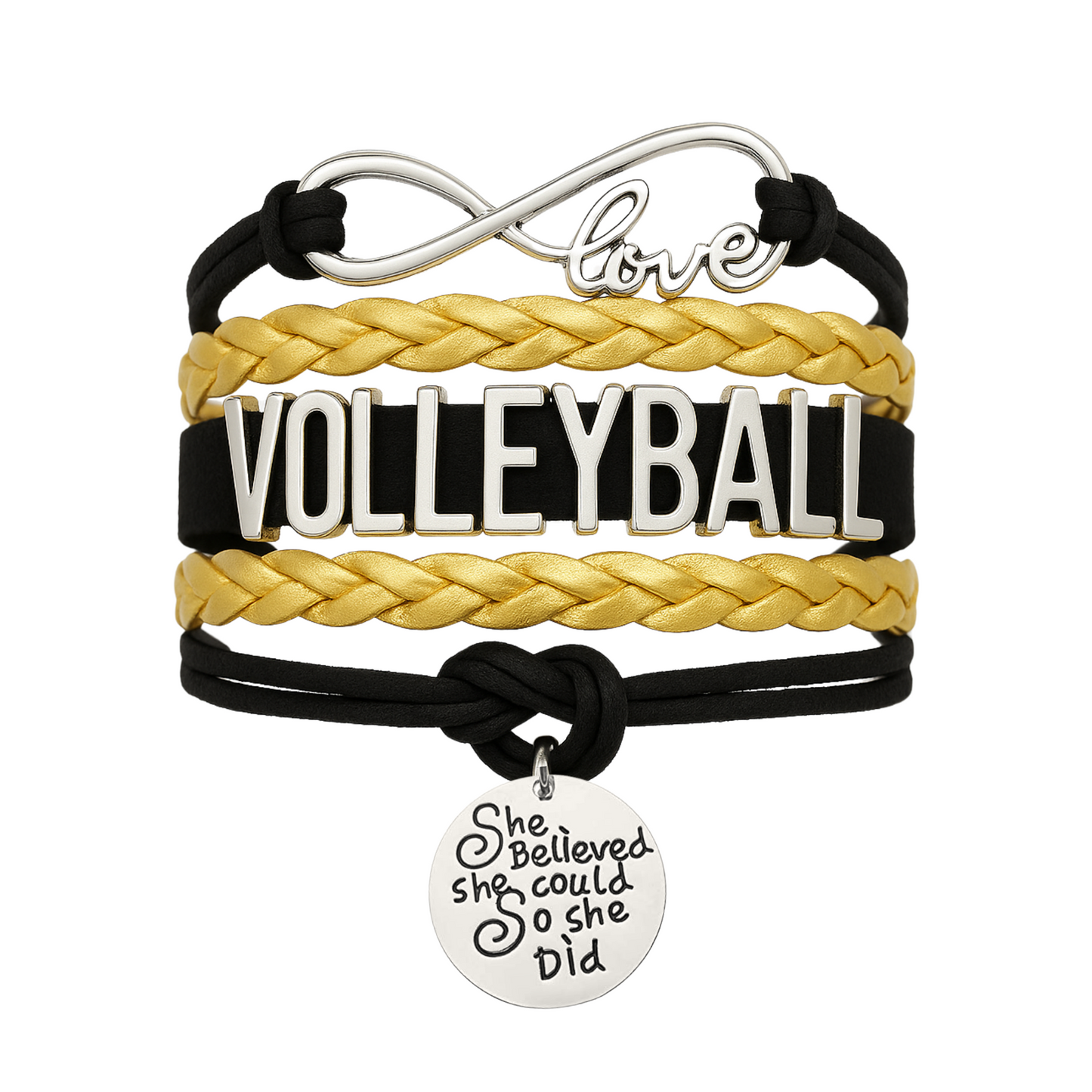 Volleyball She Believed She Could  Bracelet - Pick Your Team Colors