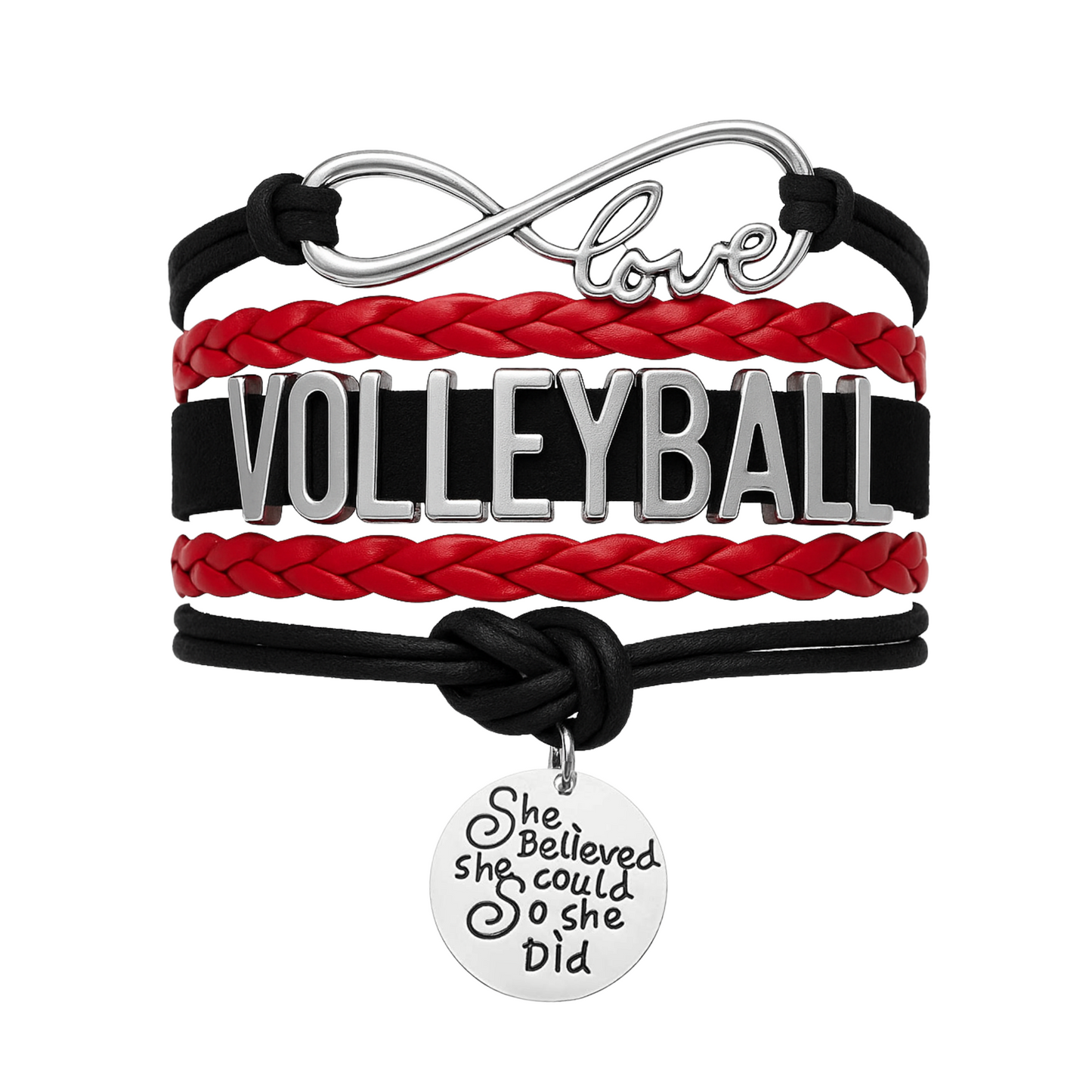 Volleyball She Believed She Could  Bracelet - Pick Your Team Colors