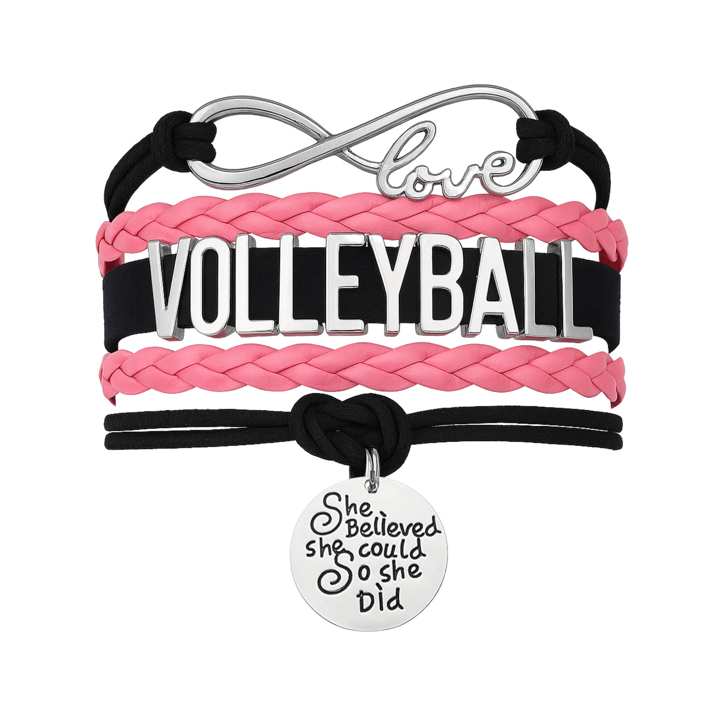 Volleyball She Believed She Could  Bracelet - Pick Your Team Colors