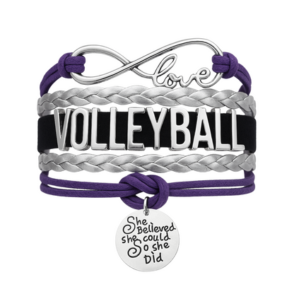 Volleyball She Believed She Could  Bracelet - Pick Your Team Colors