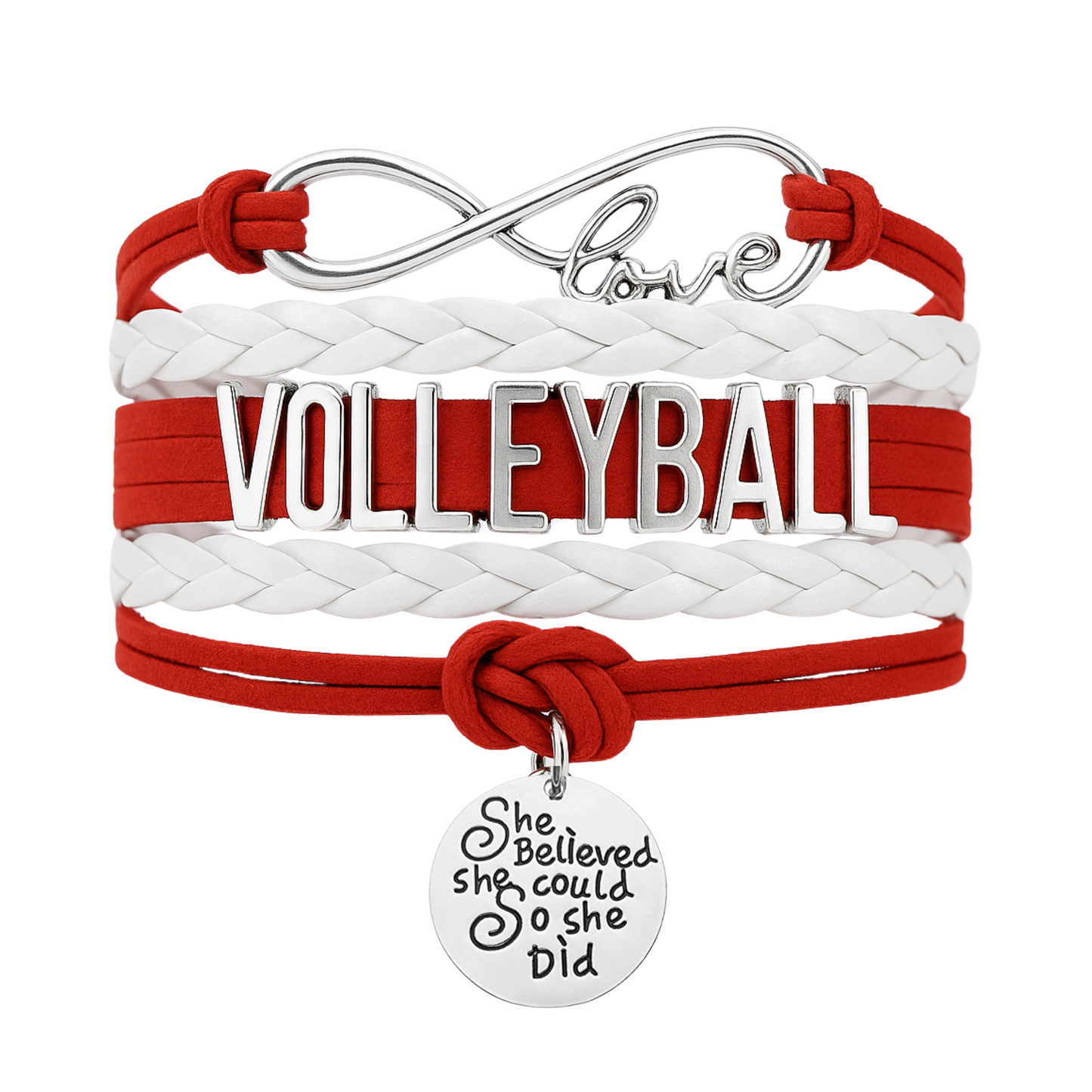 Volleyball She Believed She Could  Bracelet - Pick Your Team Colors