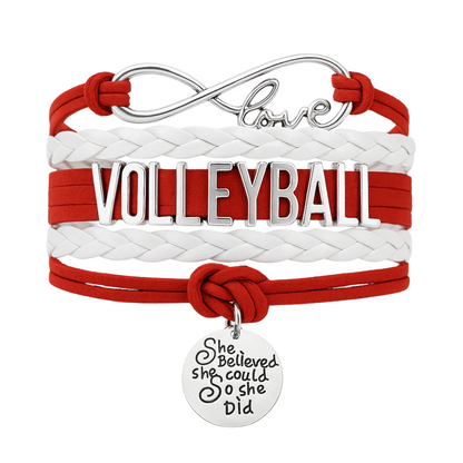 Volleyball She Believed She Could  Bracelet - Pick Your Team Colors