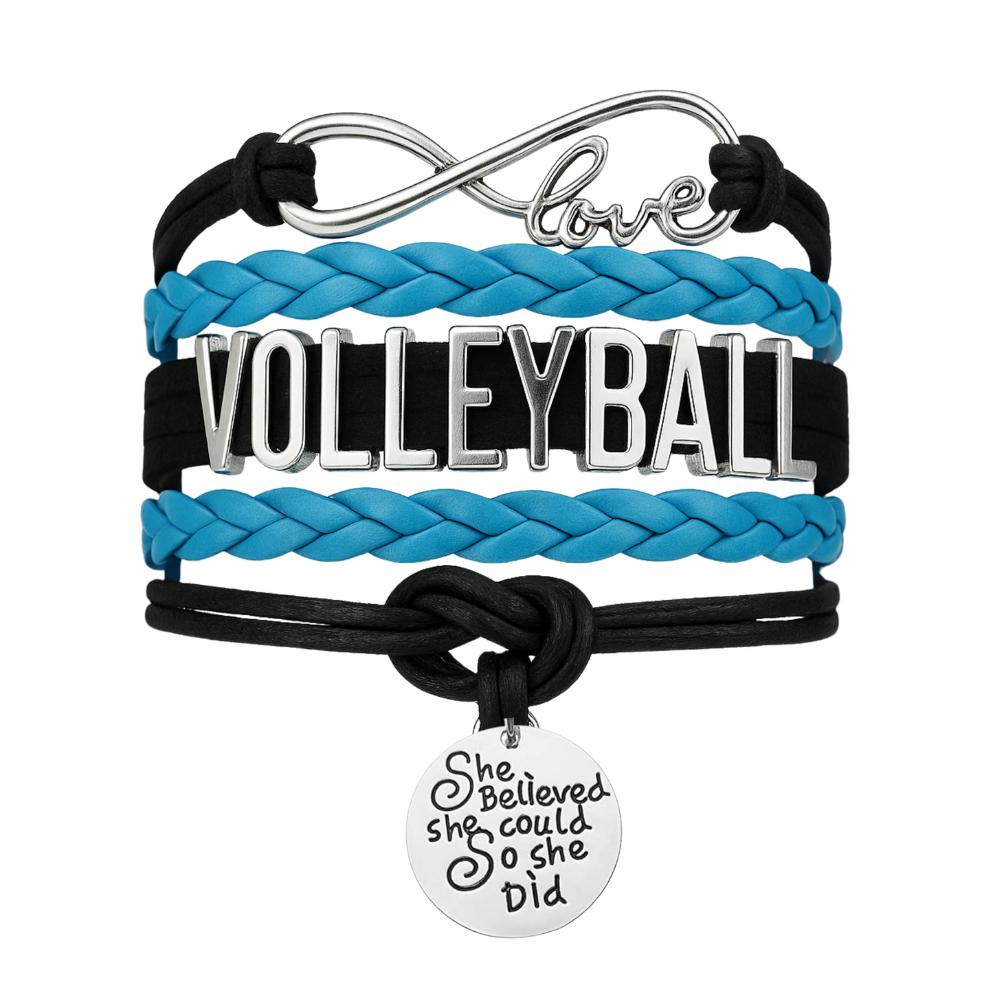 Volleyball She Believed She Could  Bracelet - Pick Your Team Colors