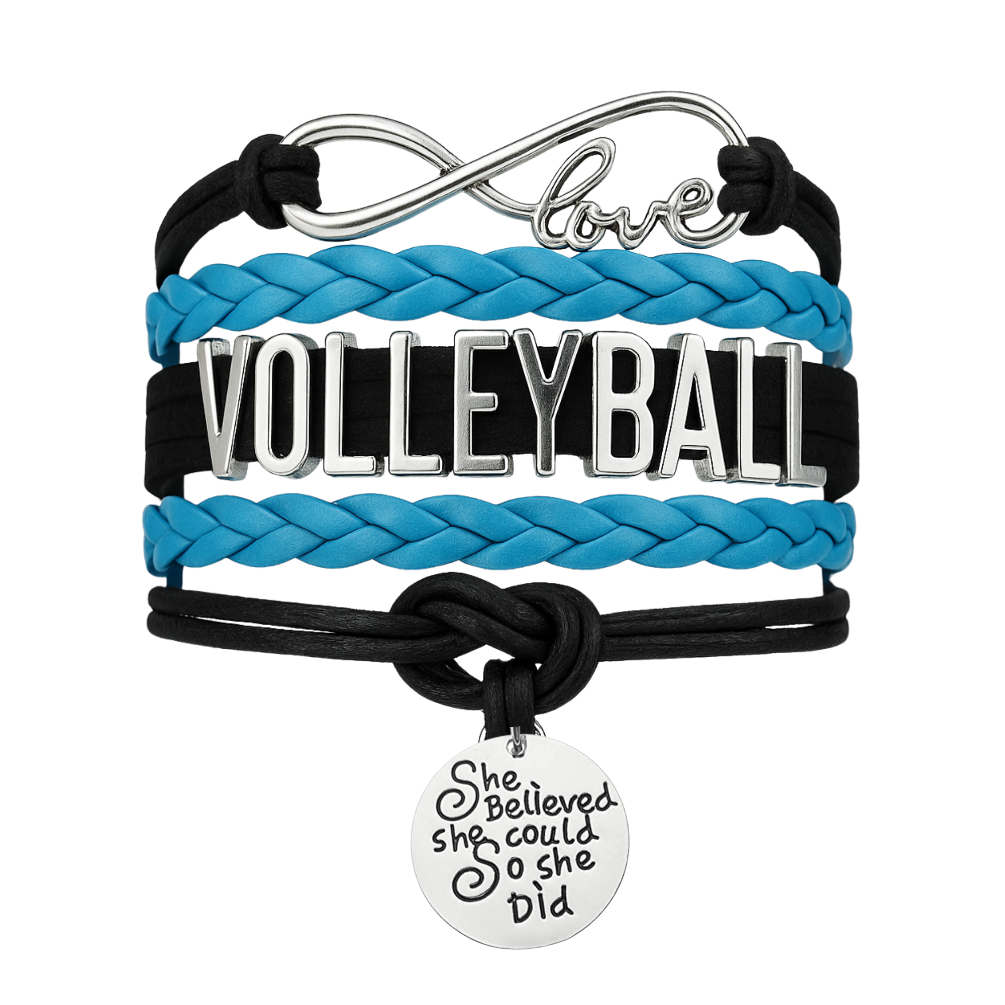 Volleyball She Believed She Could  Bracelet - Pick Your Team Colors