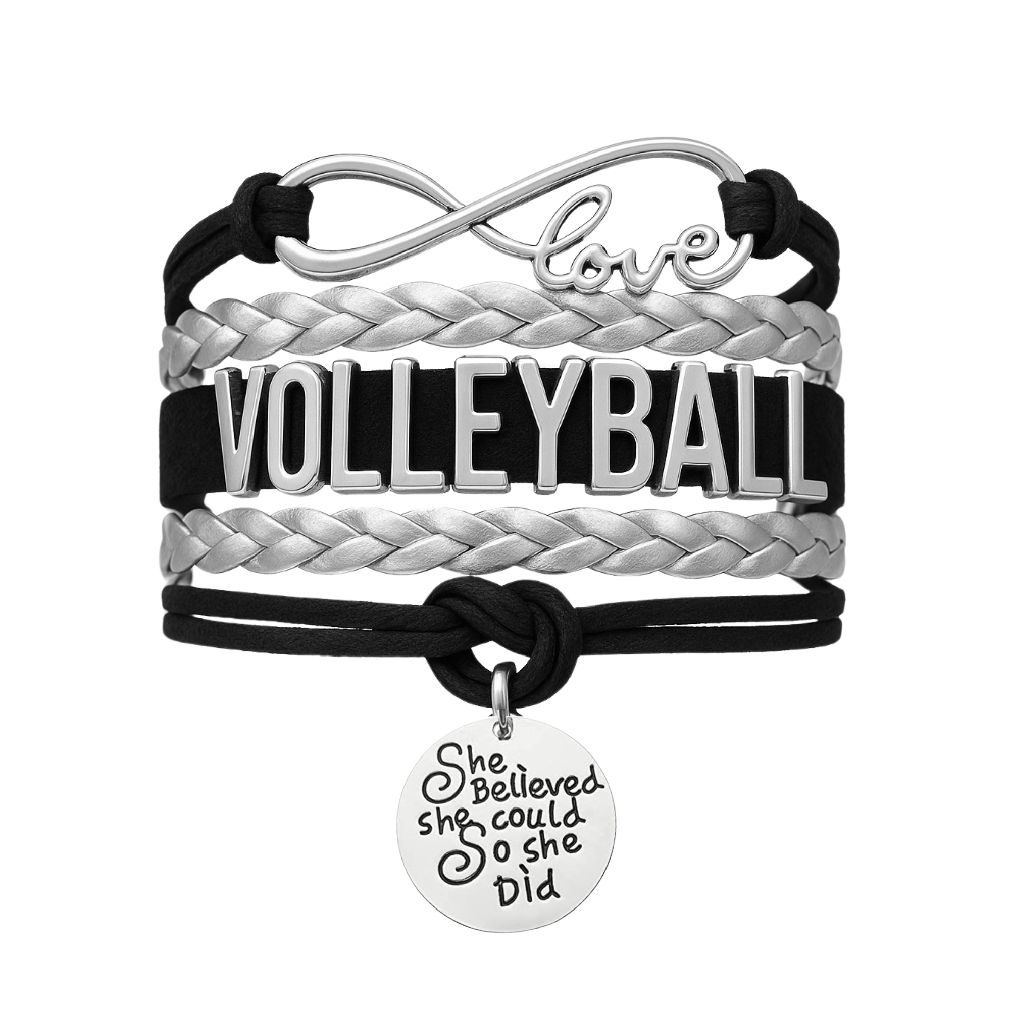 Volleyball She Believed She Could  Bracelet - Pick Your Team Colors