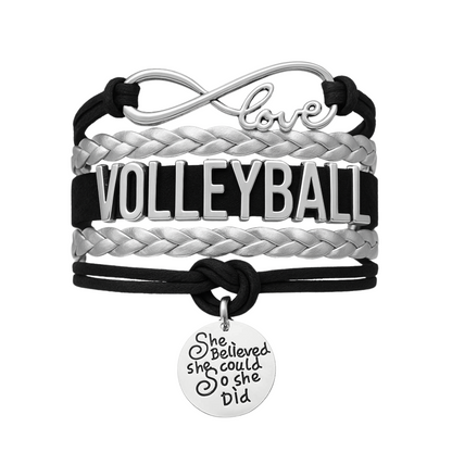 Volleyball She Believed She Could  Bracelet - Pick Your Team Colors