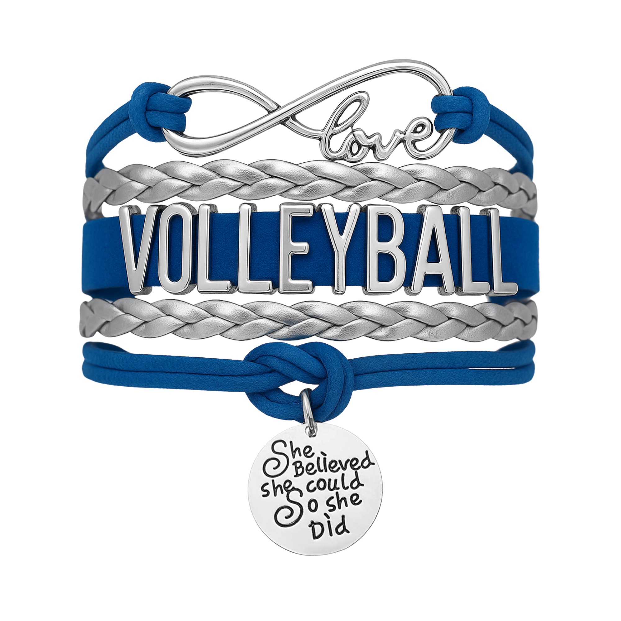 Volleyball She Believed She Could  Bracelet - Pick Your Team Colors