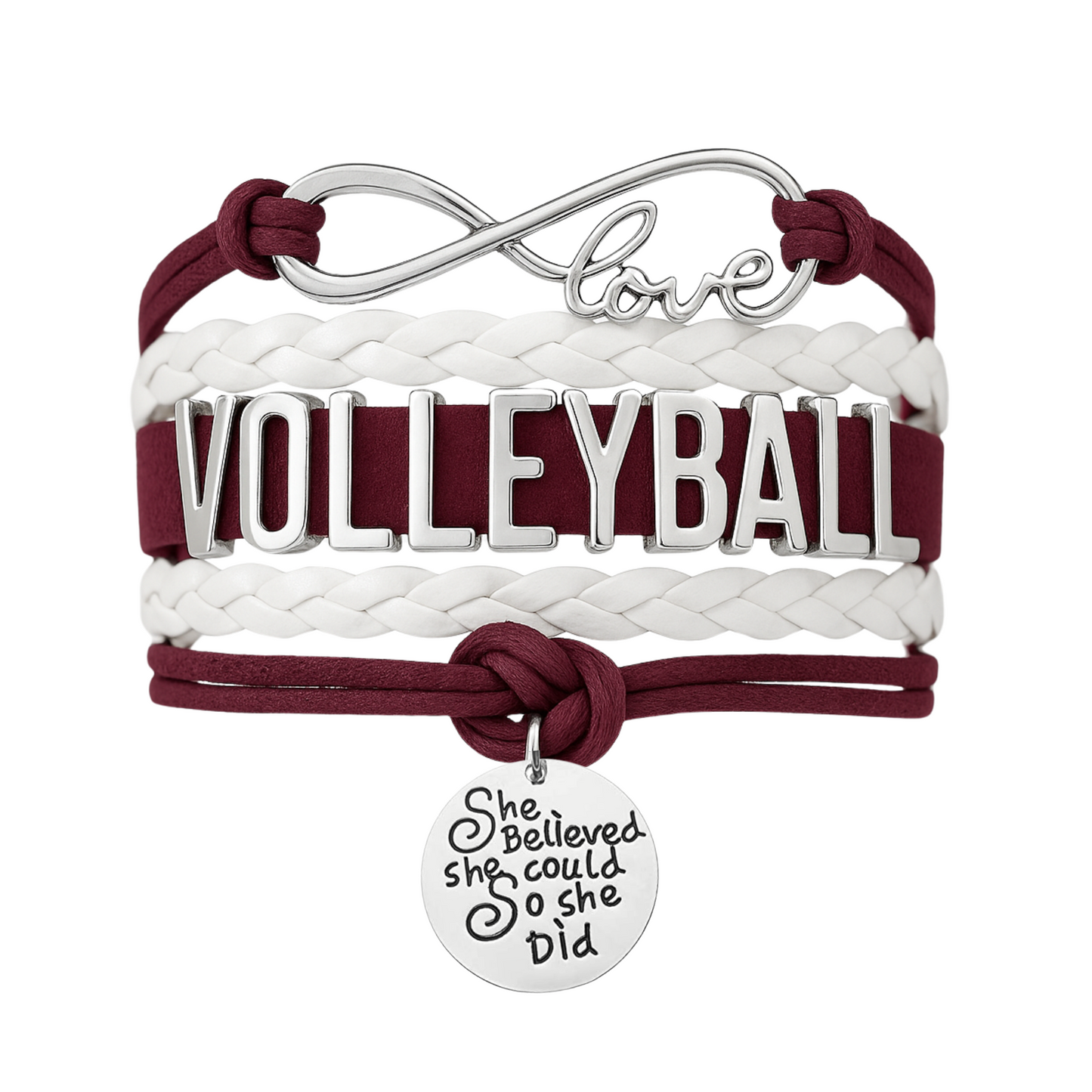 Volleyball She Believed She Could  Bracelet - Pick Your Team Colors