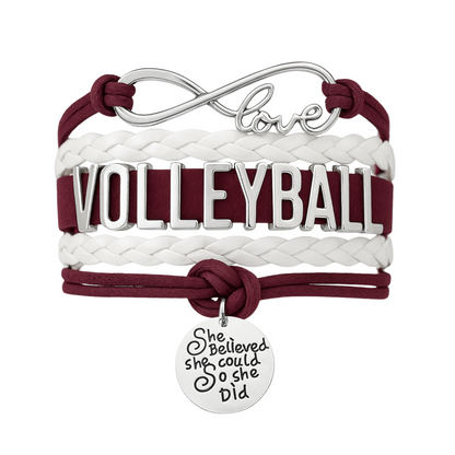 Volleyball She Believed She Could  Bracelet - Pick Your Team Colors