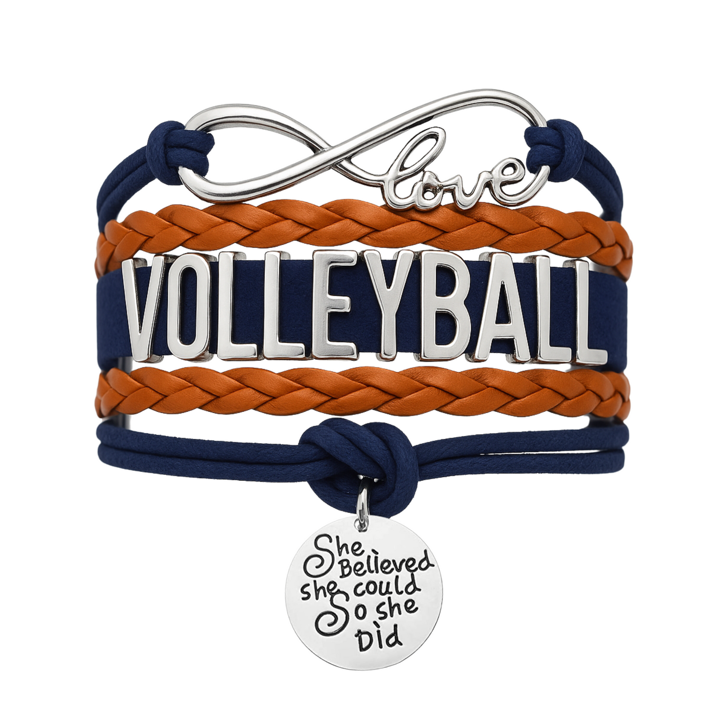 Volleyball She Believed She Could  Bracelet - Pick Your Team Colors